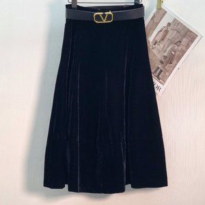 Valentino New  Silk Velvet Skirt